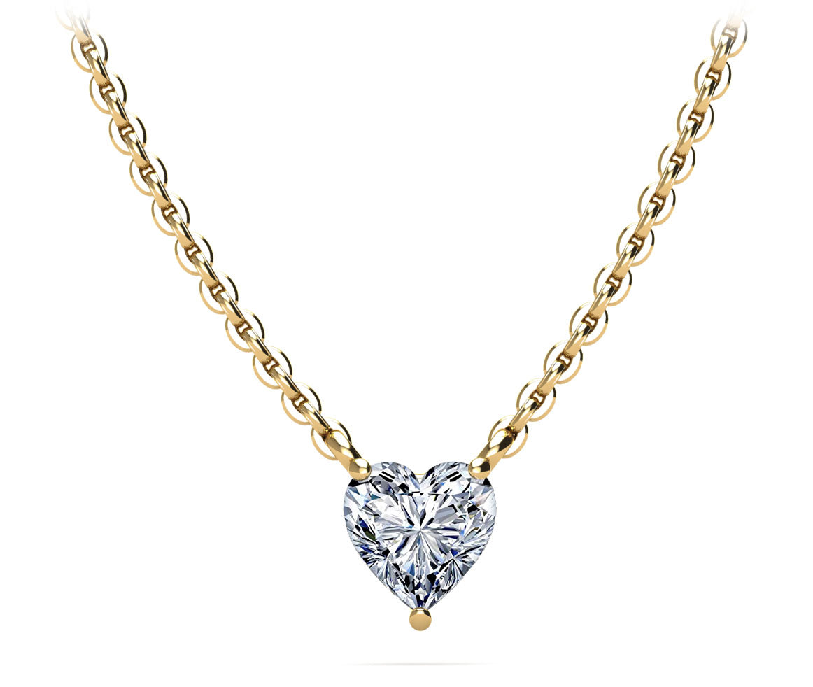 1.01ctw Heart Shape Diamond Solitaire Lab Grown Necklace Pendant