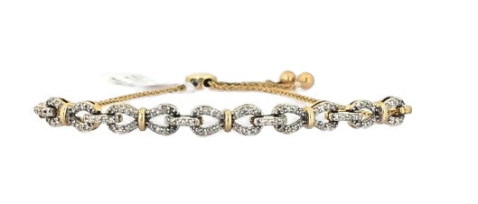 10k Yellow Gold 0.50ctw Diamond Bolo Infinity Bracelet