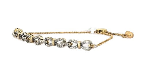 10k Yellow Gold 0.50ctw Diamond Bolo Infinity Bracelet