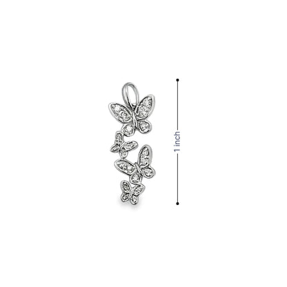 10kt 0.25ct Diamond Butterfly Pendant Only