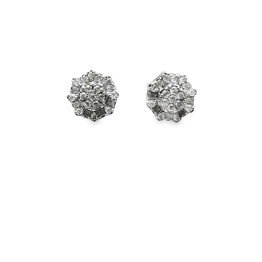 0.50ct Diamond Pave Cluster Earrings