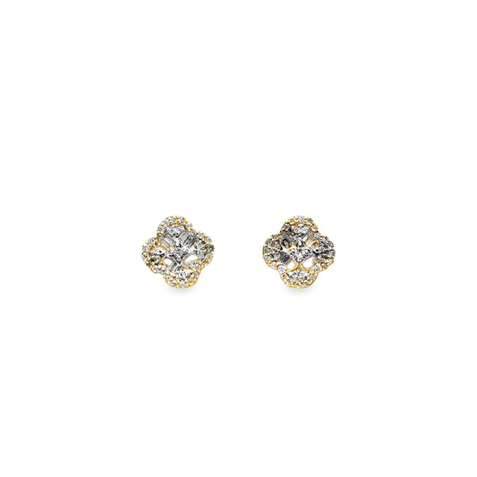 0.30ctw Clover Pave Earrings