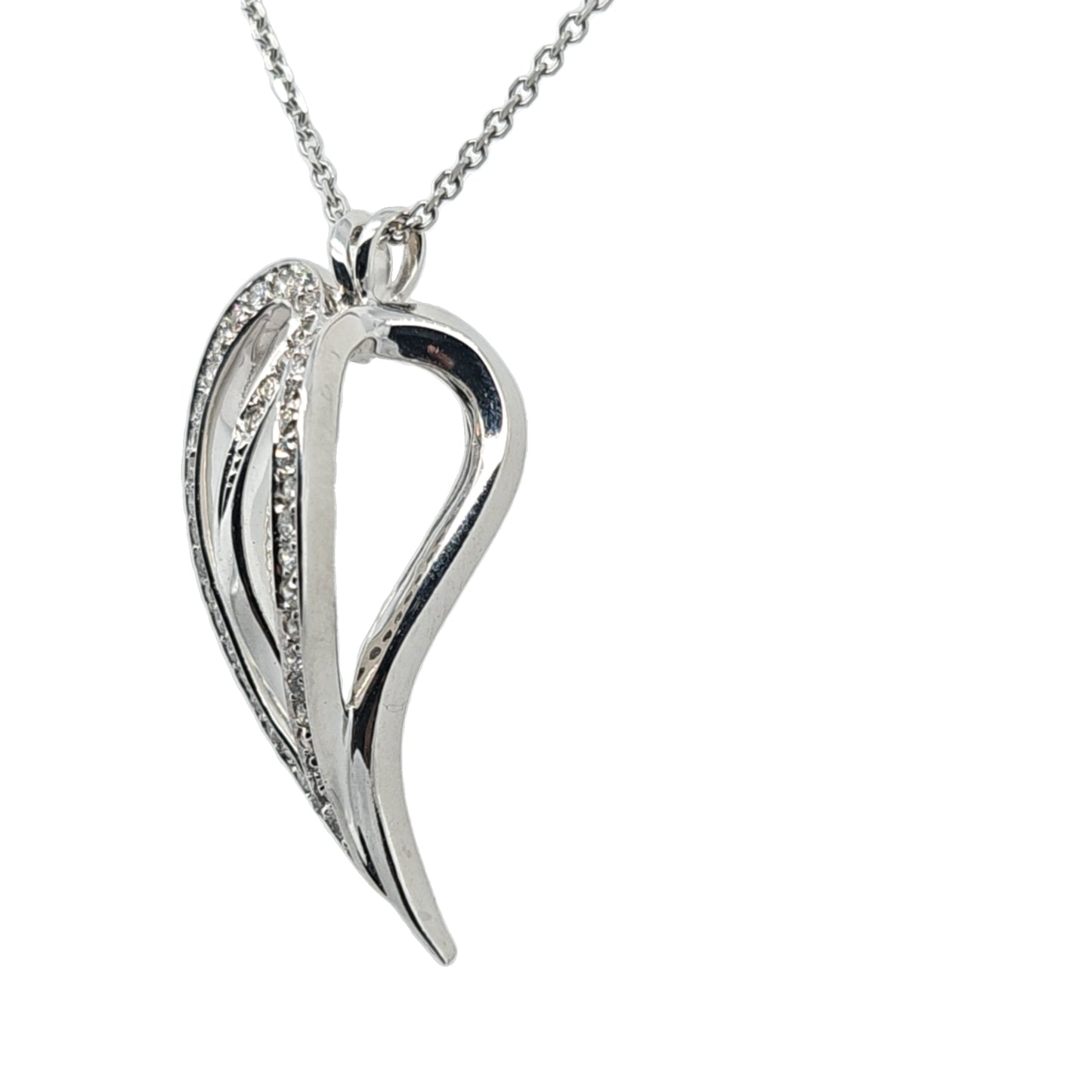 0.52ctw Diamond Heart 3D Necklace Pendant