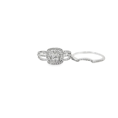 1.00ctw Princess-Cut Engagement Ring + Matching Wedding Band