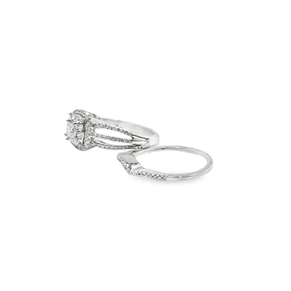 1.00ctw Princess-Cut Engagement Ring + Matching Wedding Band