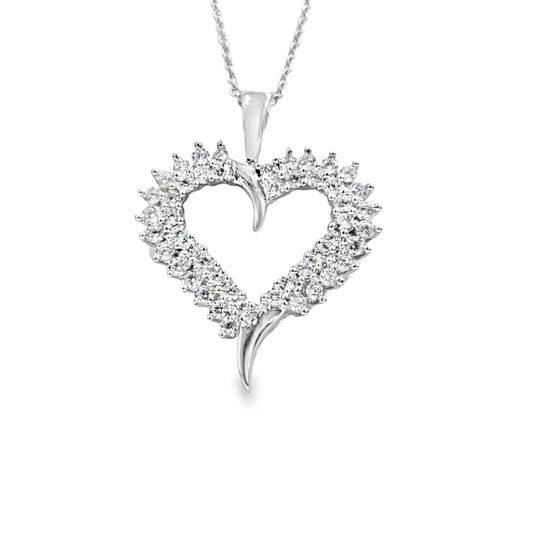 1.00ctw CZ Heart Pendant