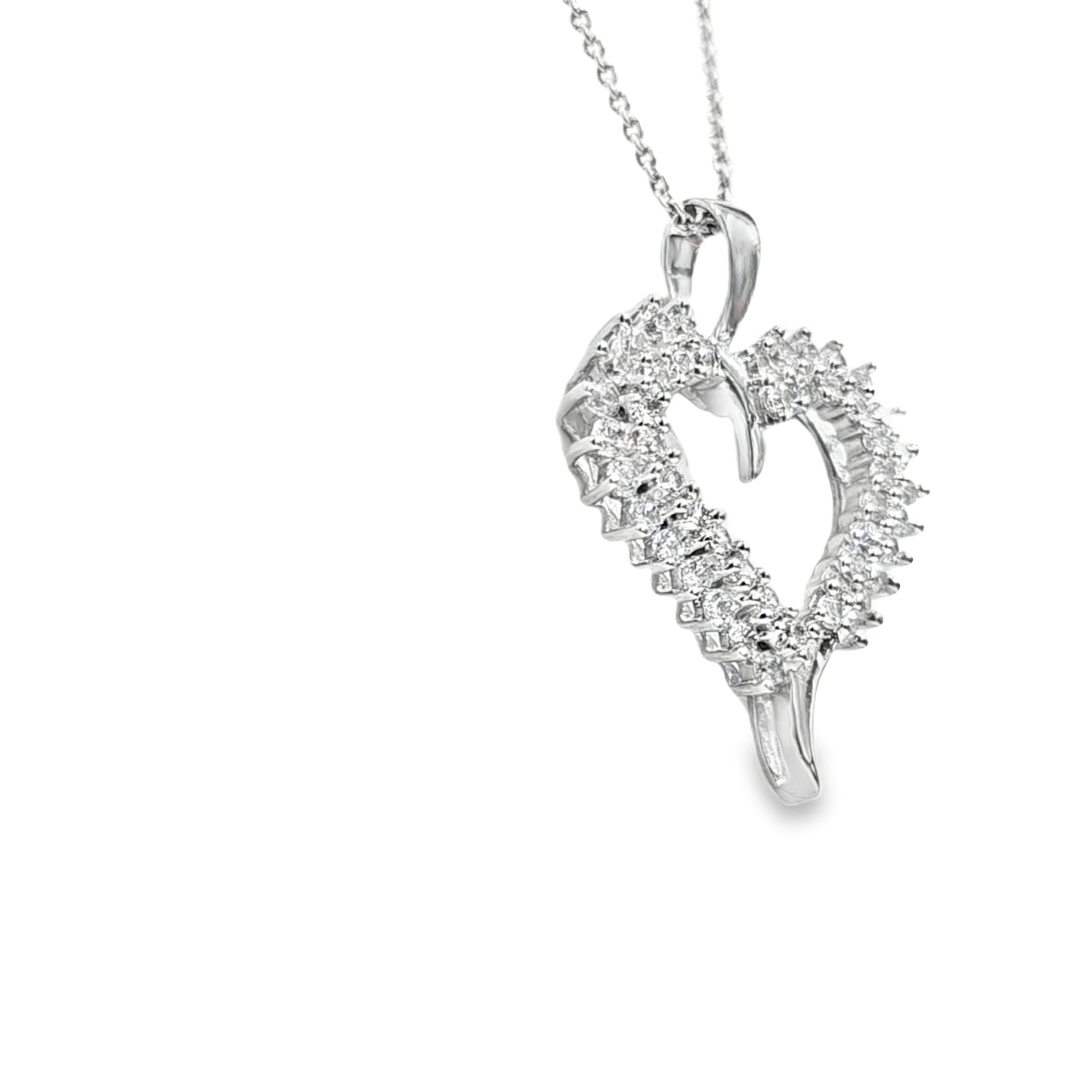 1.00ctw CZ Heart Pendant