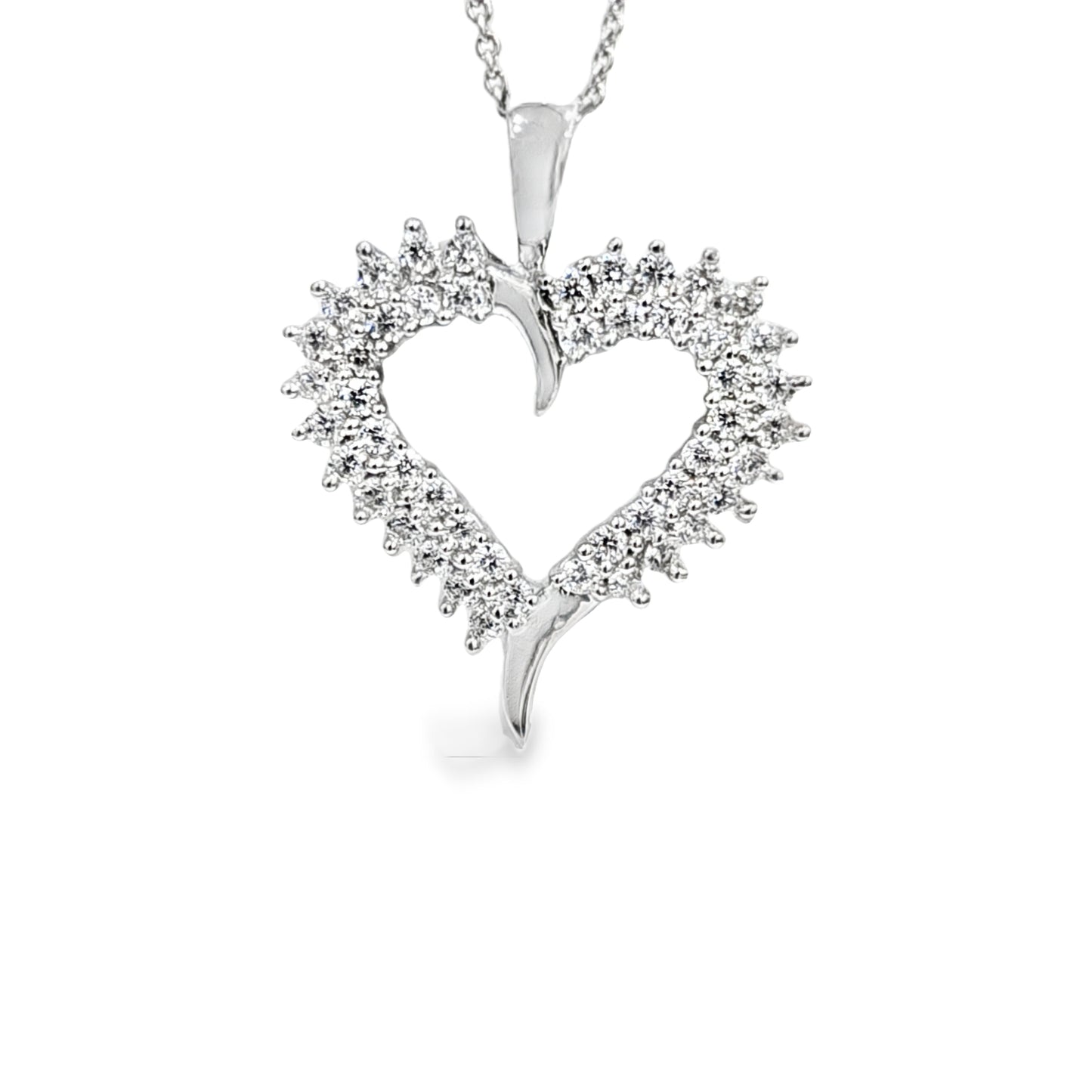 1.00ctw CZ Heart Pendant