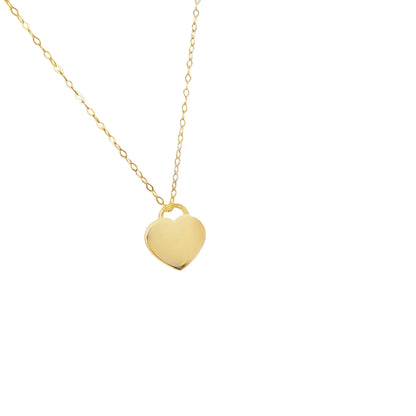 14kt Yellow Gold Heart Necklace Pendant-Engravable