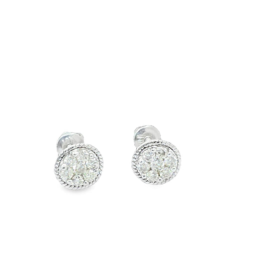 IGI Certified 0.38Ctw Diamond Earring Studs for Women/Men in 10Kt White Gold