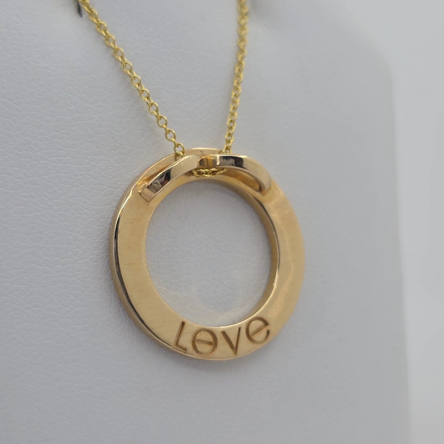 14KT Yellow Gold "LOVE" Necklace Pendant with Lab Grown Diamonds