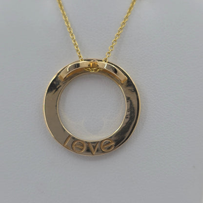 14KT Yellow Gold Lab Grown Diamond 0.07ct Circle Necklace – 18 Inch Chain