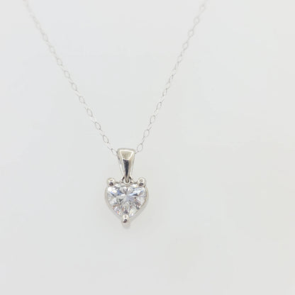1.03 CT IGI Certified F/VS1 Heart Solitaire Diamond Necklace – 14KT White Gold