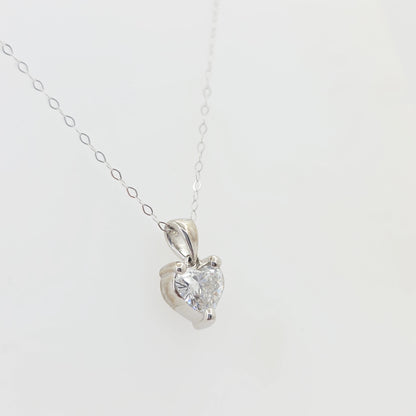 1.03 CT IGI Certified F/VS1 Heart Solitaire Diamond Necklace – 14KT White Gold