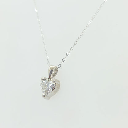1.03 CT IGI Certified F/VS1 Heart Solitaire Diamond Necklace – 14KT White Gold