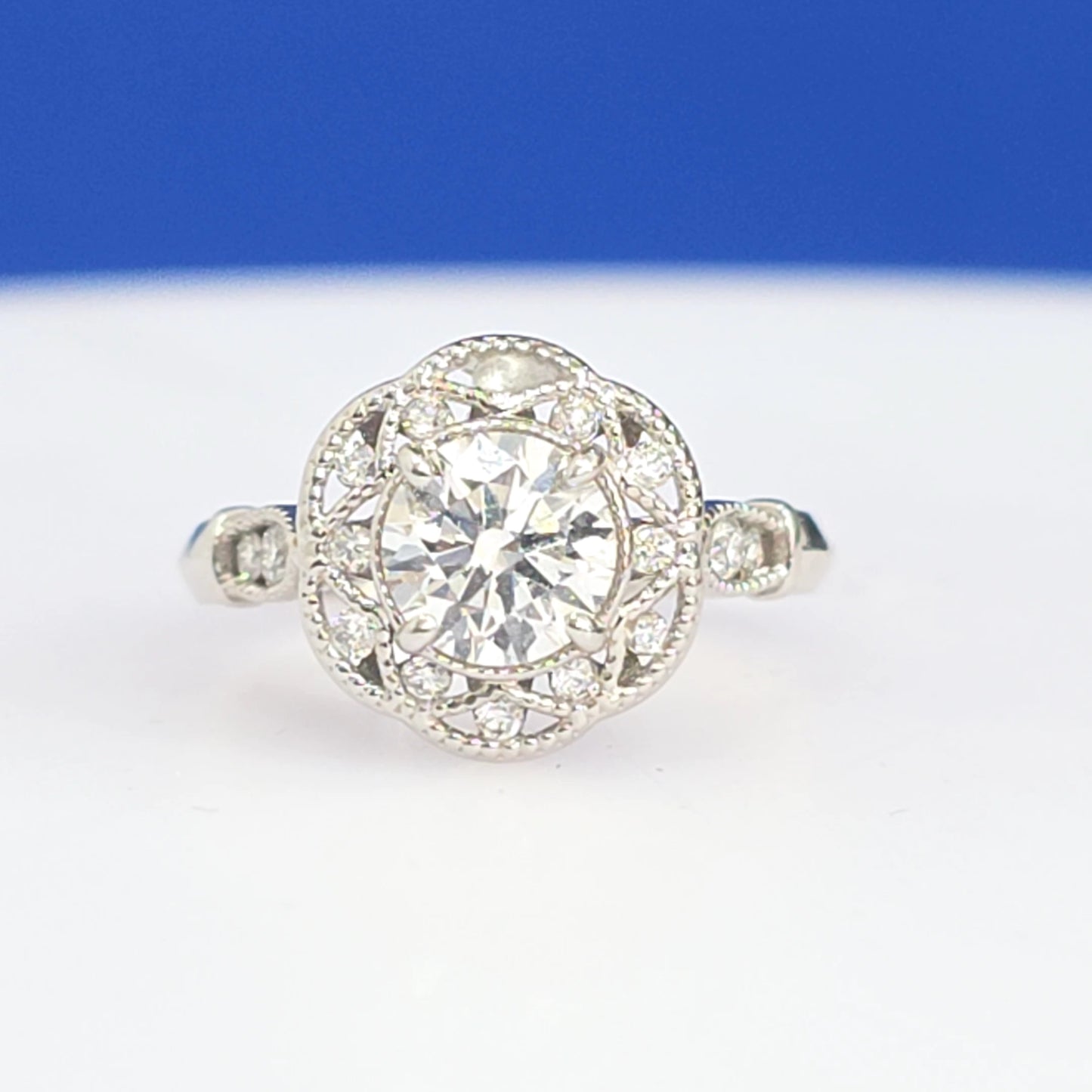 14K White Gold 1.25ct Round Cut Lab Grown Diamond Engagement Ring – IGI Certified – Size 7