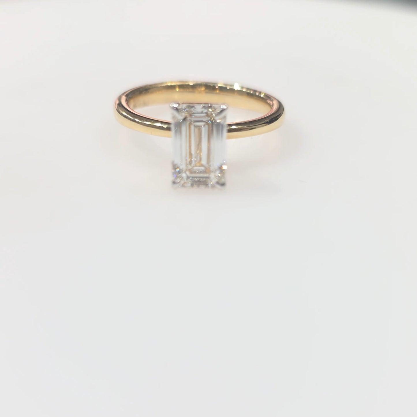 14K Yellow Gold 1.90 CT Emerald Cut Lab Grown Diamond Solitaire Engagement Ring – E/F VVS-VS – Size 7