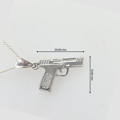 Sterling Silver S&W Gun Necklace Pendant