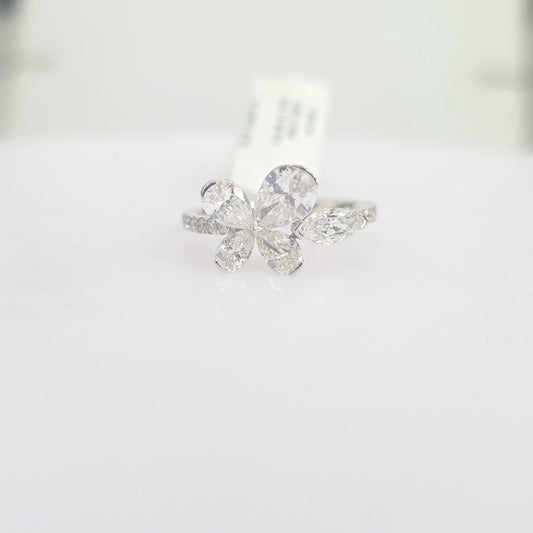 14K White Gold Lab-Grown Diamond Butterfly Ring – 1.92 CTW