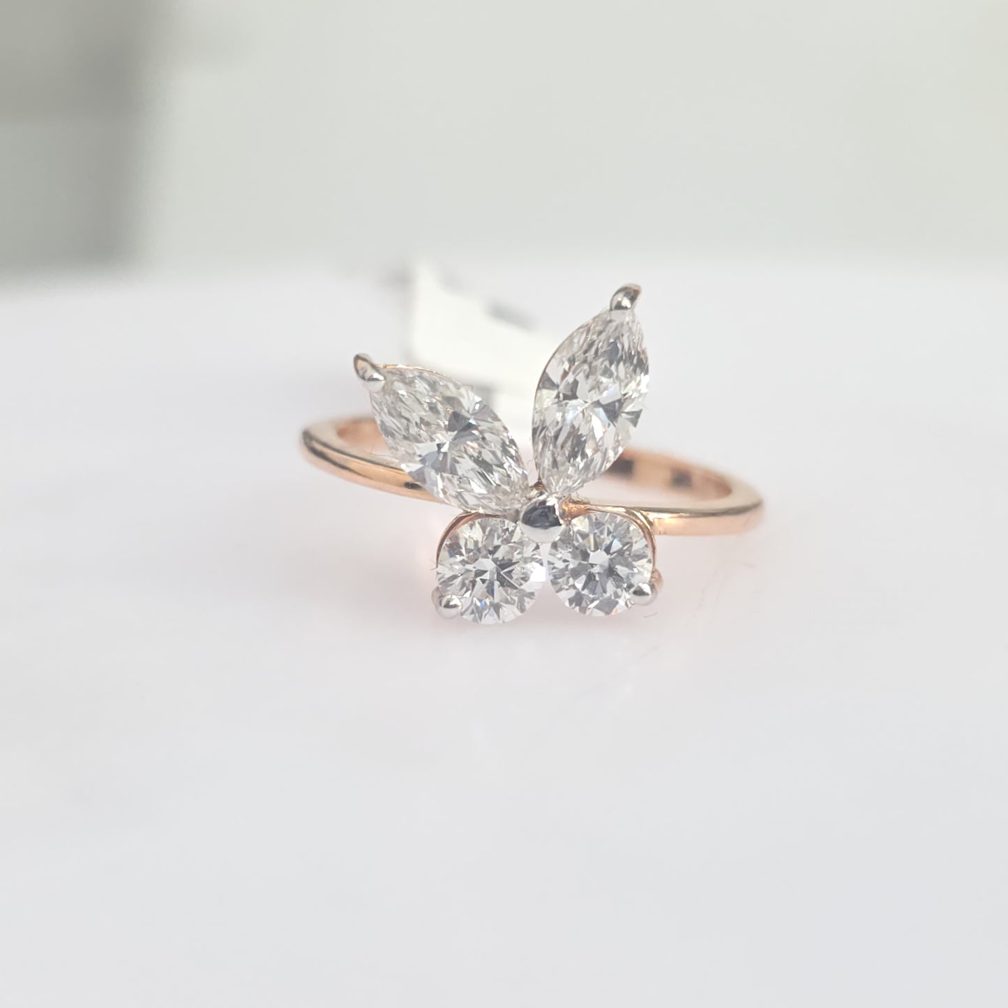 14K Rose Gold Lab-Grown Diamond Butterfly Ring – 1.45 CTW