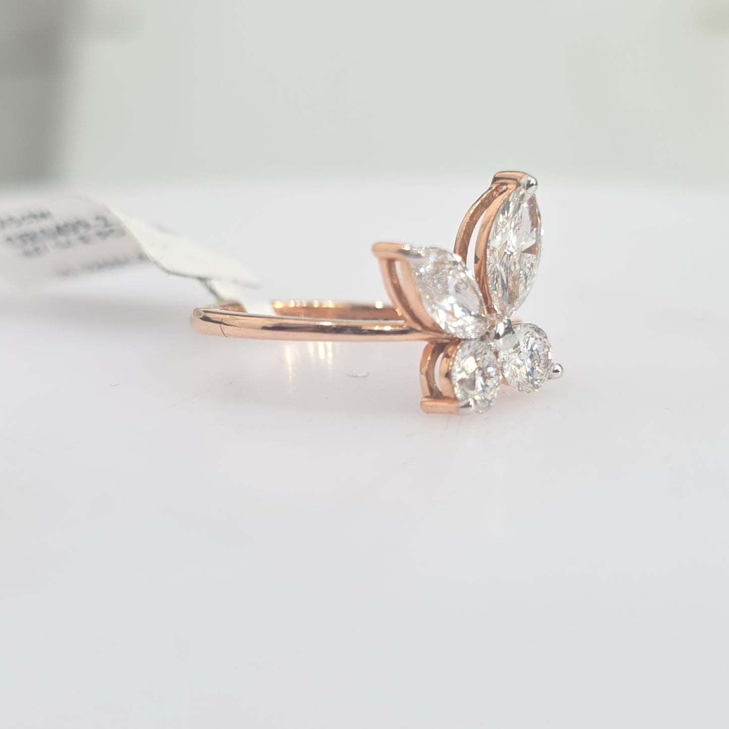 14K Rose Gold Lab-Grown Diamond Butterfly Ring – 1.45 CTW