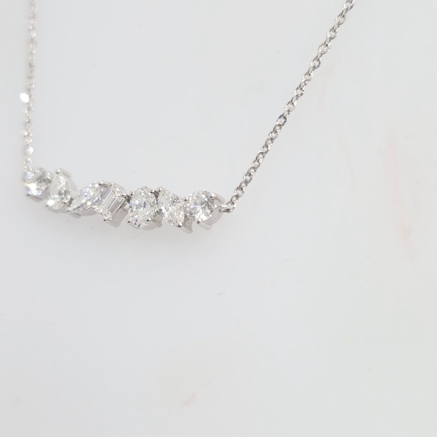 14KT Multi-Shape 1.45ct Lab Grown Diamond Necklace – 17 Inches