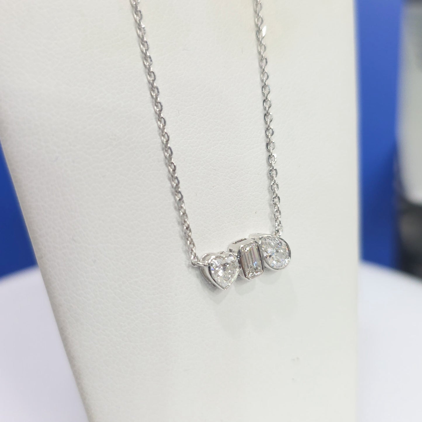 14KT Multi-Shape Lab Grown Diamond Necklace – 1.01 CTW | 17 Inches