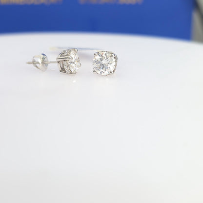 2.15 CTW CERTIFIED Lab-Grown Diamond Hidden Halo Solitaire Stud Earrings