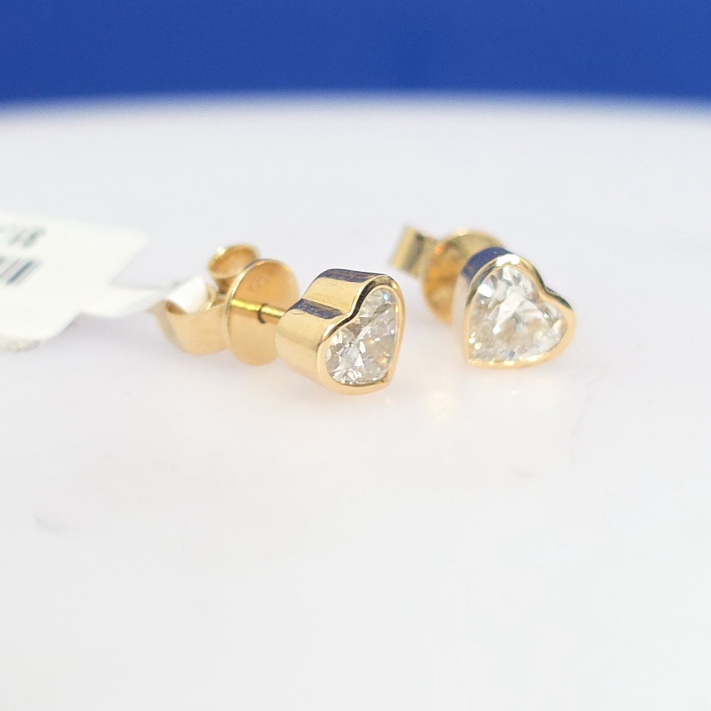 14K Yellow Gold Heart Lab Grown Diamond Bezel Stud Earrings – 1.00 CTW
