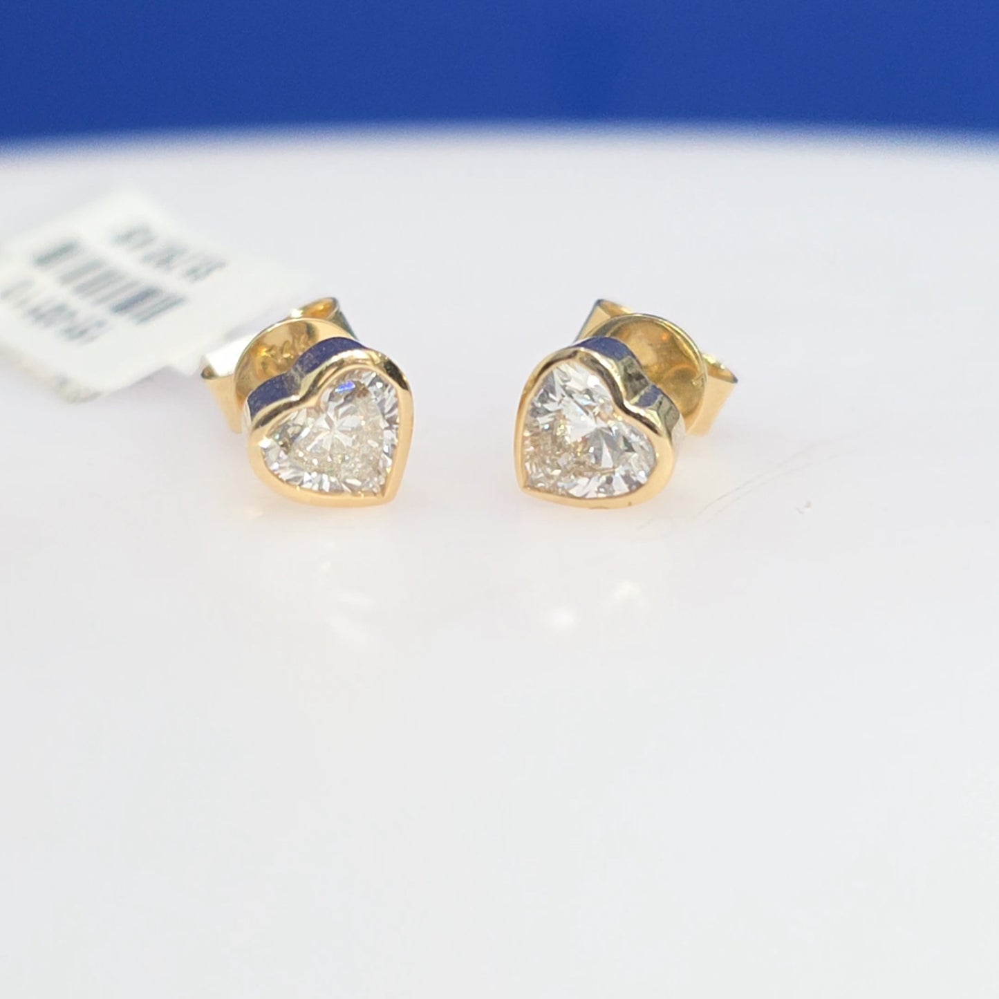 14K Yellow Gold Heart Lab Grown Diamond Bezel Stud Earrings – 1.00 CTW