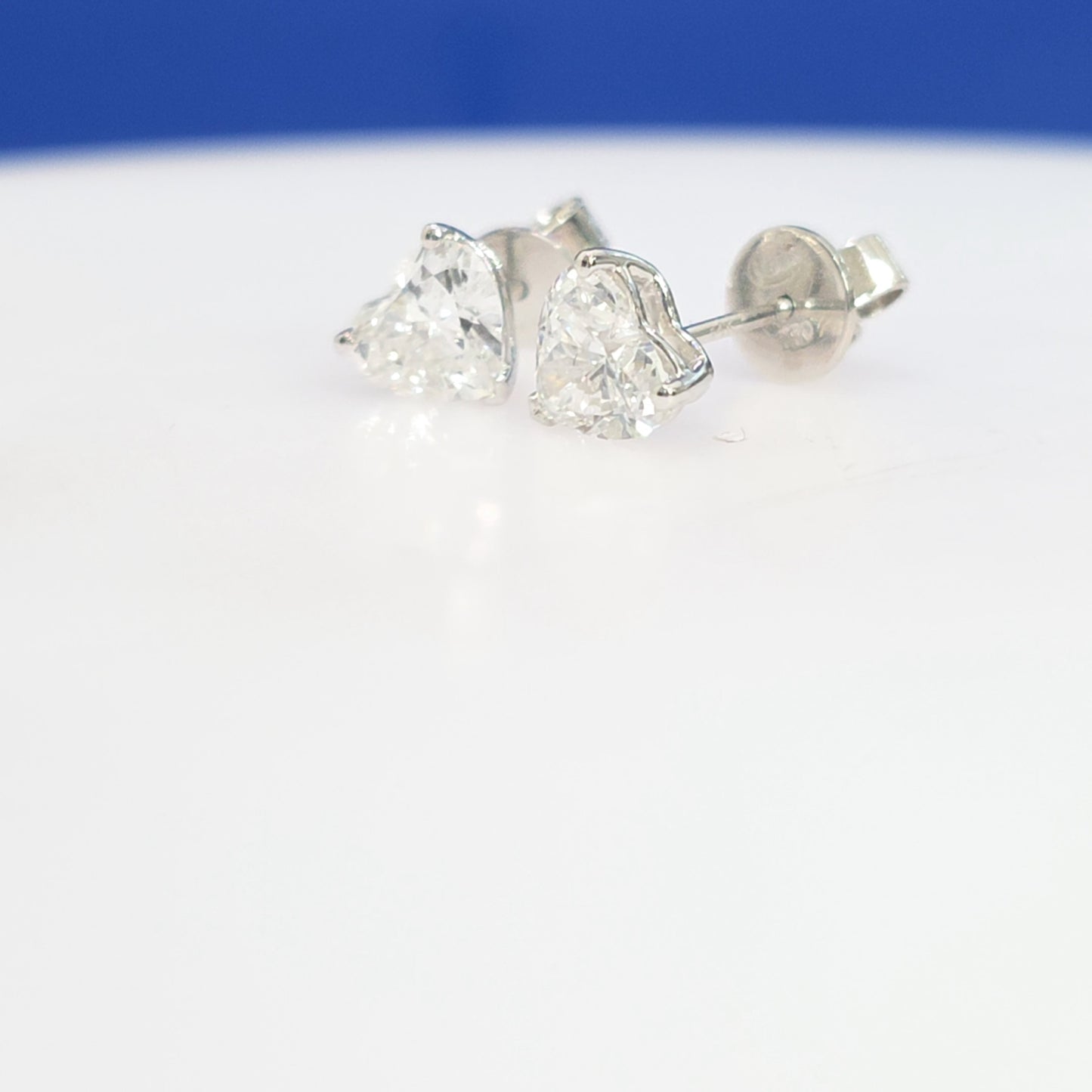 14K White Gold Heart Lab Grown Diamond Stud Earrings – 2.10 CTW