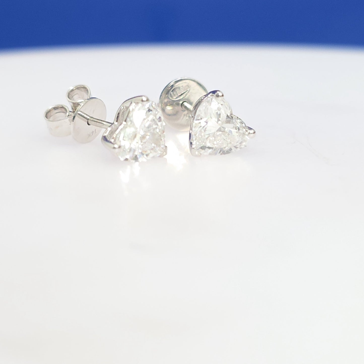 14K White Gold Heart Lab Grown Diamond Stud Earrings – 2.10 CTW