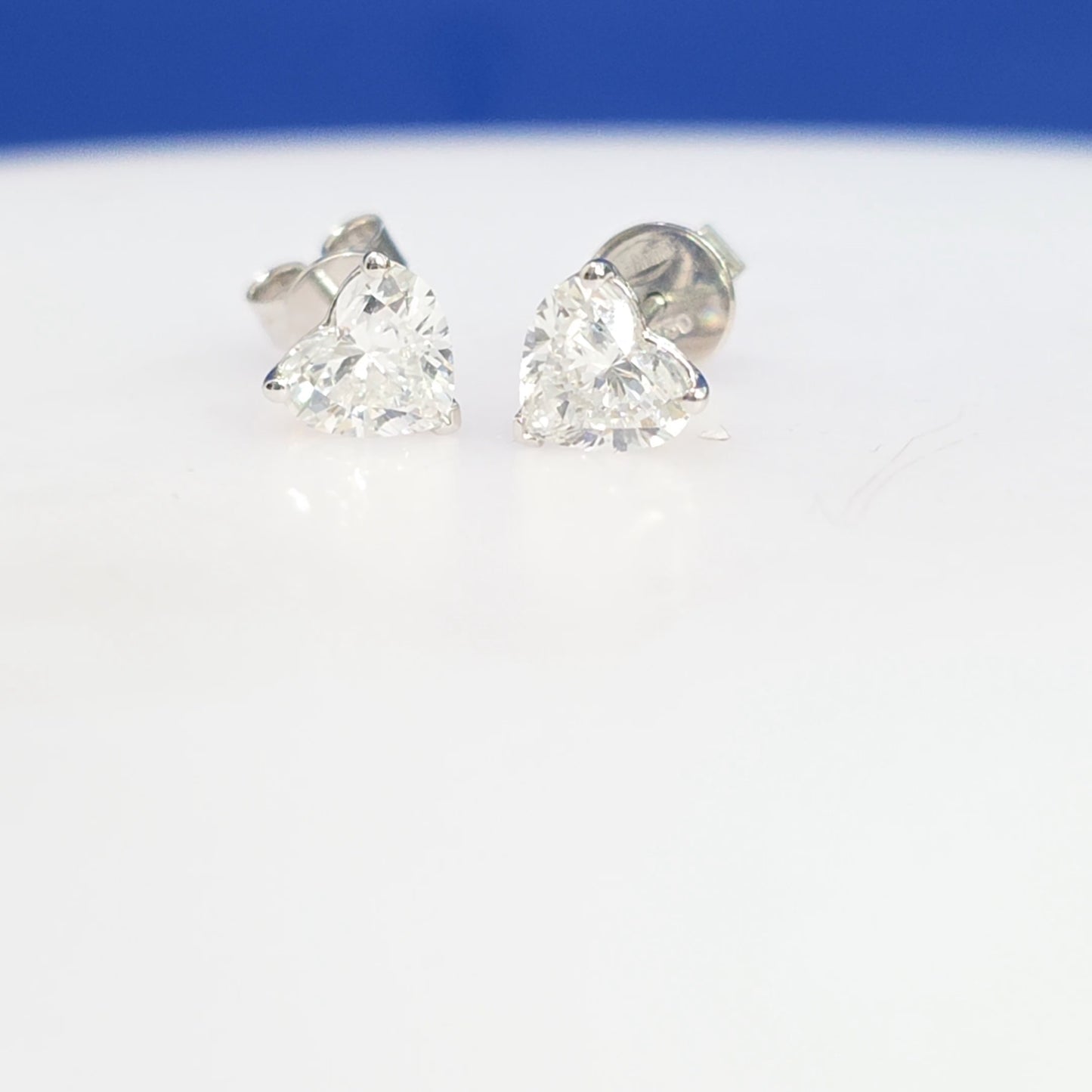 14K White Gold Heart Lab Grown Diamond Stud Earrings – 2.10 CTW