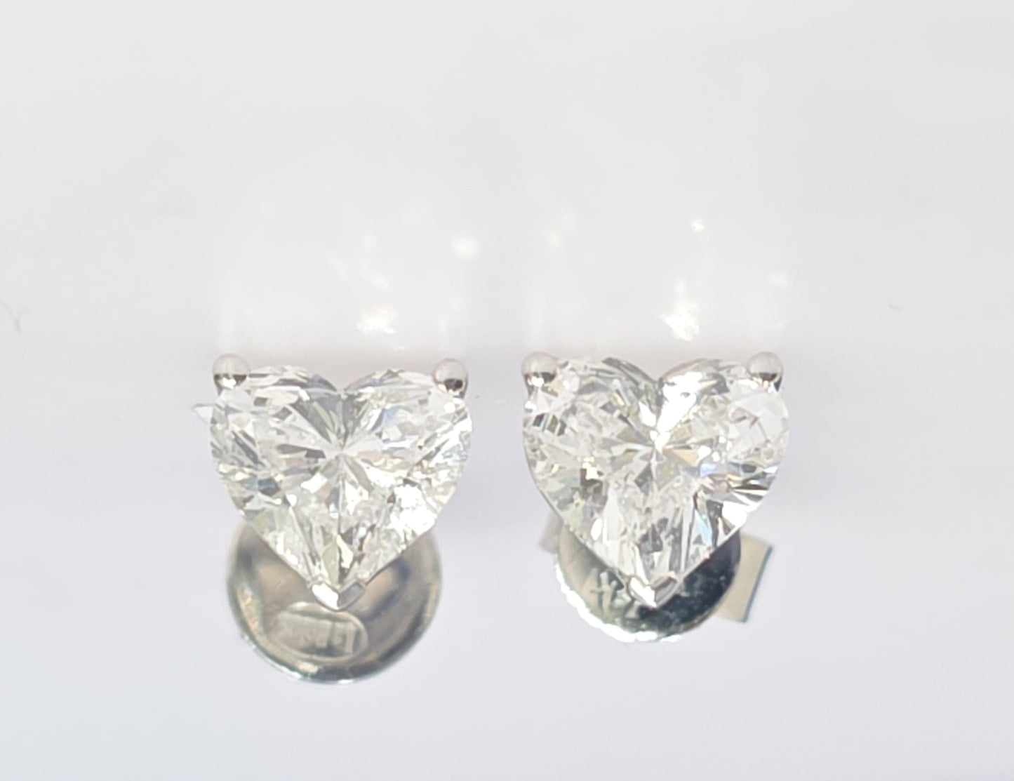 14K White Gold Heart Lab Grown Diamond Stud Earrings – 2.10 CTW