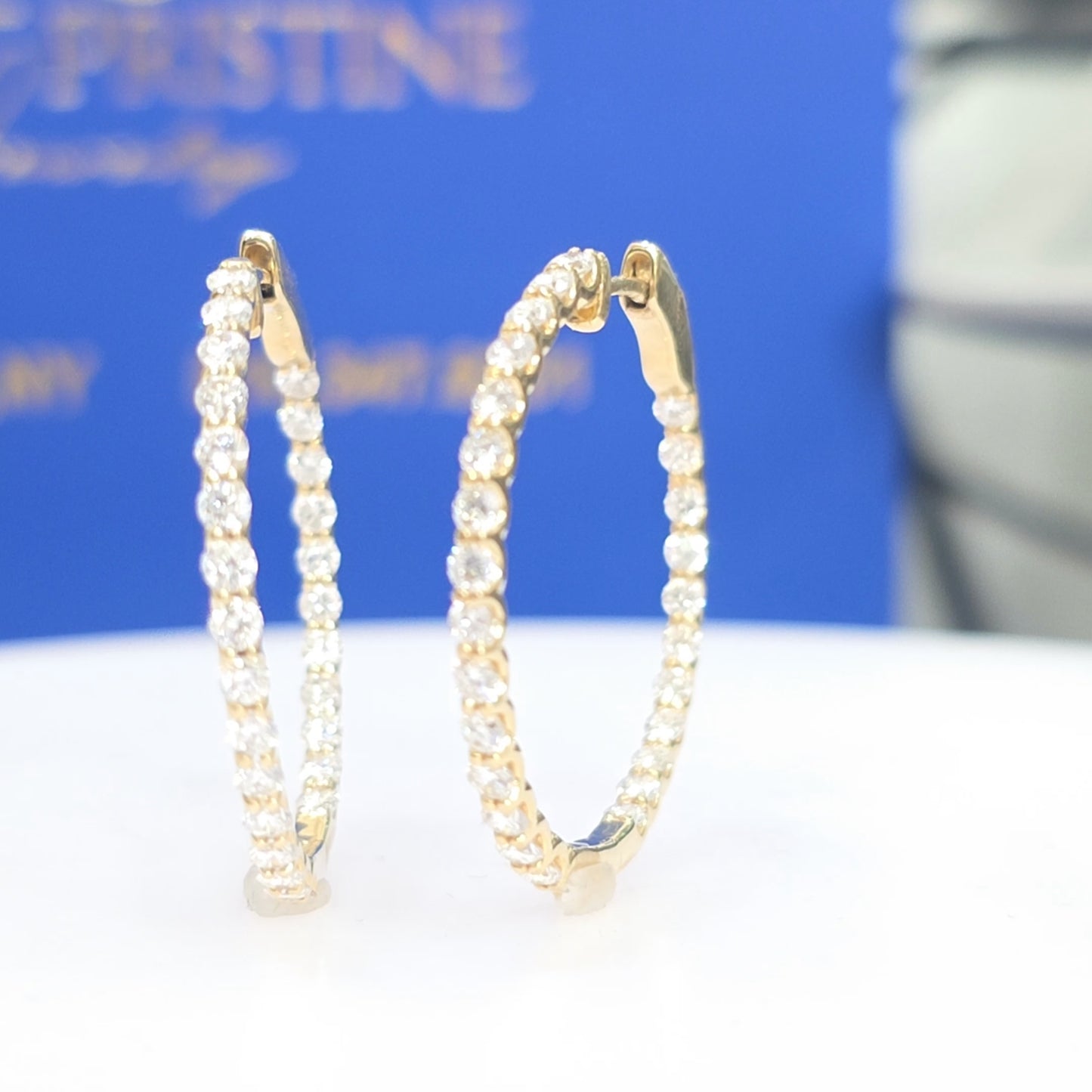 14KT Yellow Gold Lab Grown Diamond Inside-Out Hoop Earrings – 2.00 CTW (IGI Certified)