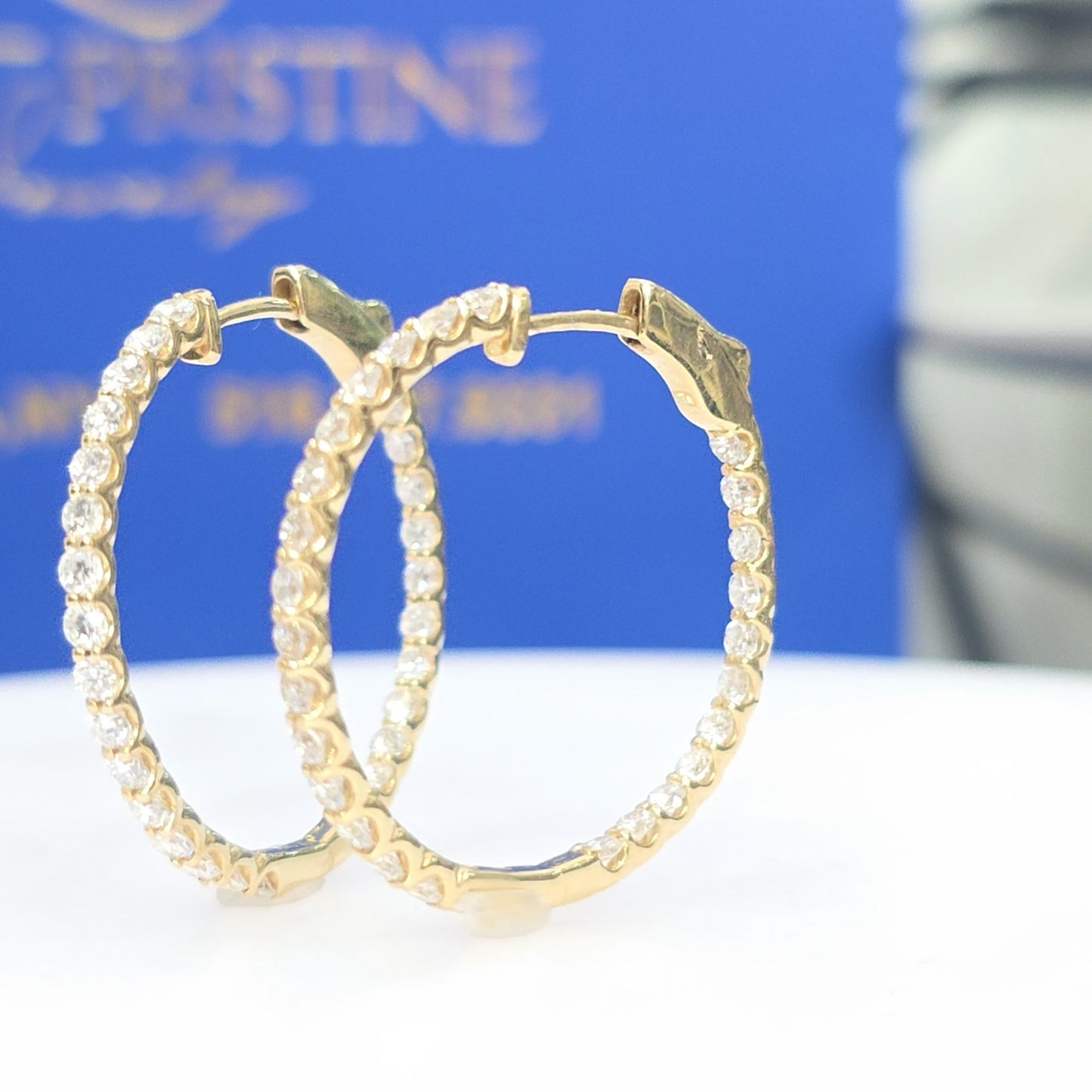 14KT Yellow Gold Lab Grown Diamond Inside-Out Hoop Earrings – 2.00 CTW (IGI Certified)
