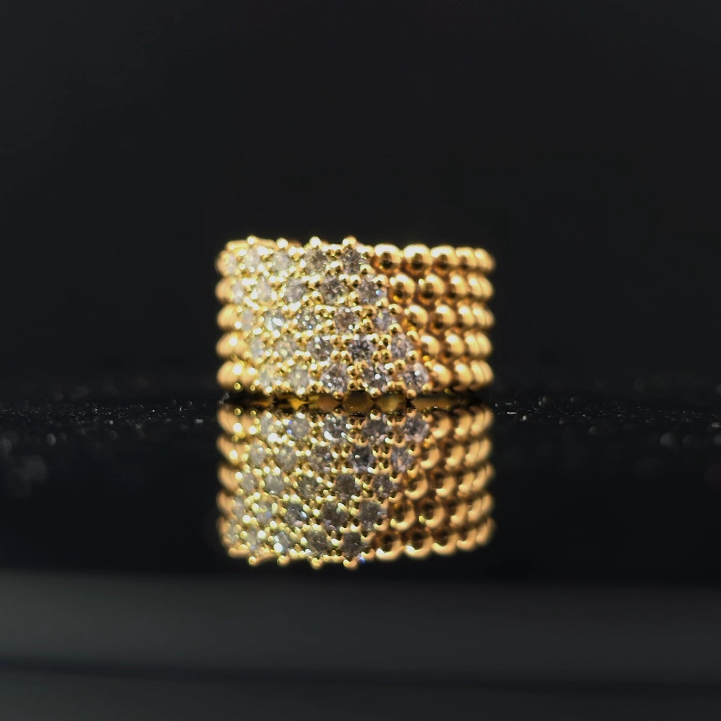 Five Row Ball Design Lab Grown Diamond Stackable Ring – 25/1.30CTW | 14K Gold Over Silver