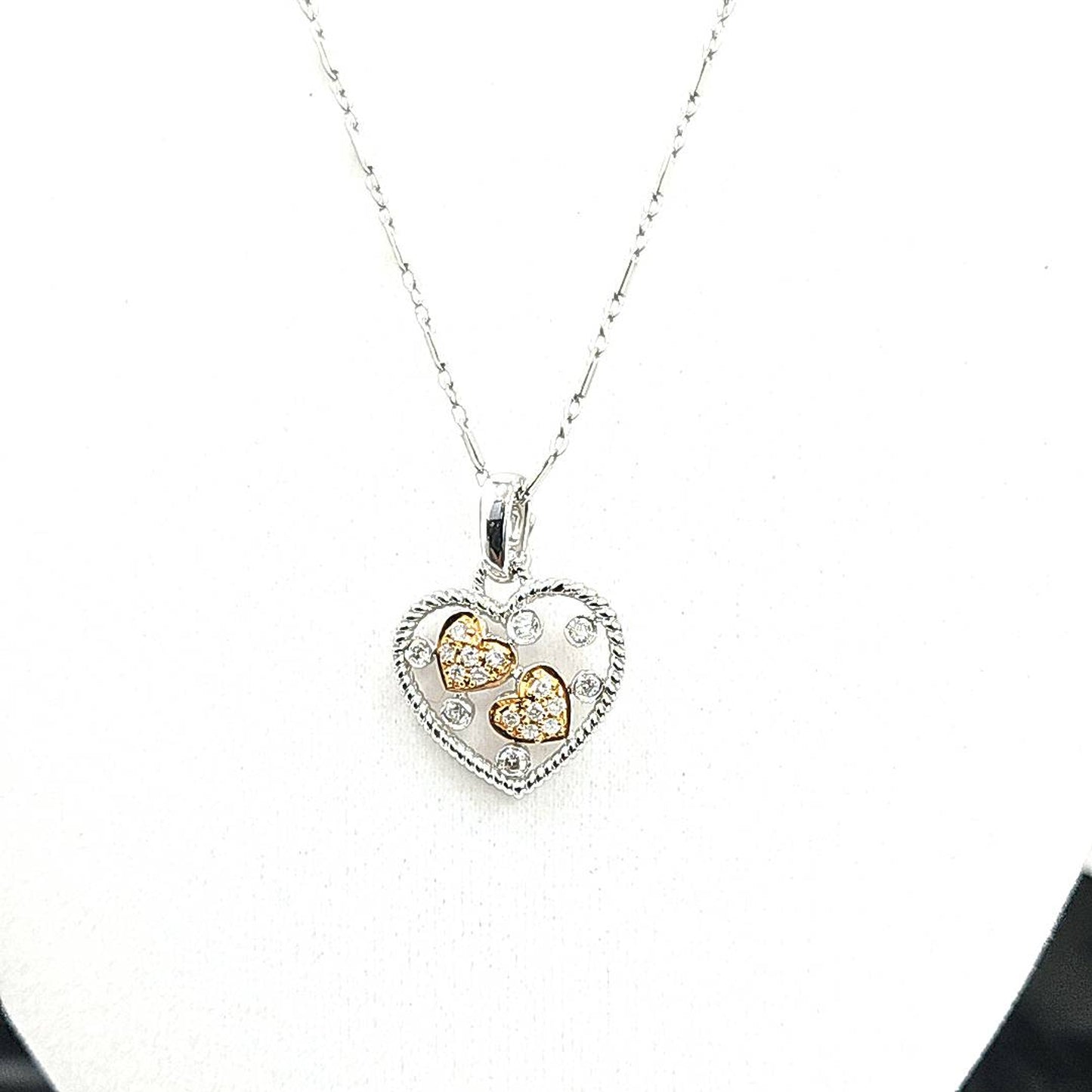 18KT White Gold Heart Pendant 0.50ct