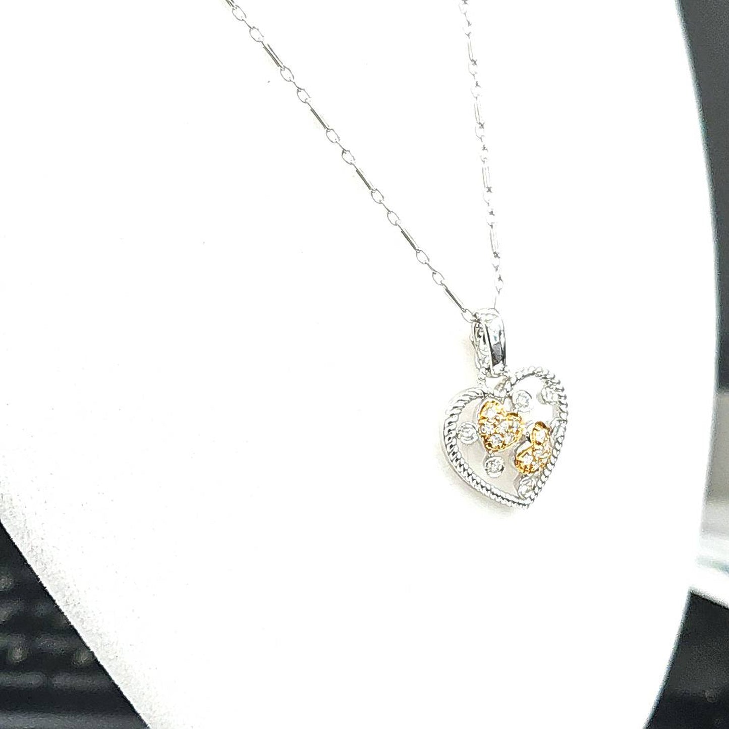 18KT White Gold Heart Pendant 0.50ct