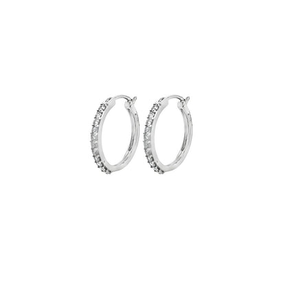 14K White Gold Diamond Hoop Earrings – 0.80 CTW