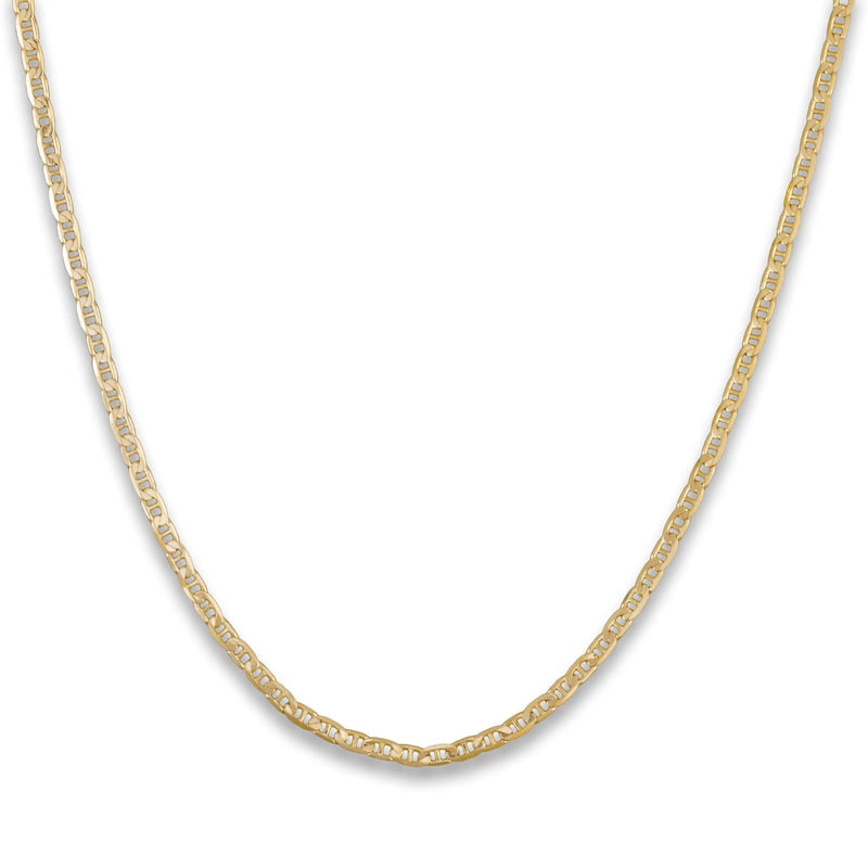 14KT Yellow Gold 3mm Flat Mariner Link Chain – 7.3g