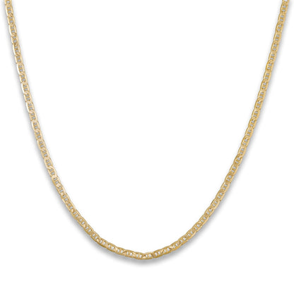 14KT Yellow Gold 3mm Flat Mariner Link Chain – 7.3g