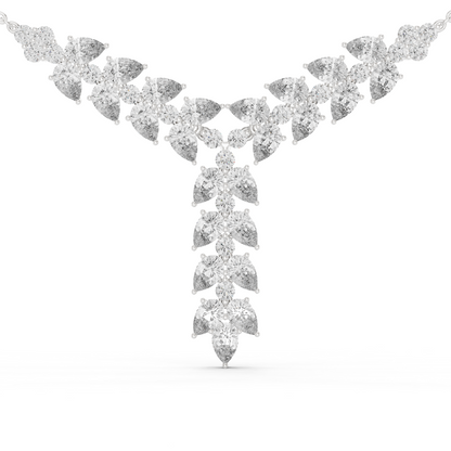 14K Gold 14.75 CTW Lab-Grown Diamond Floral Drop Necklace – EF VS