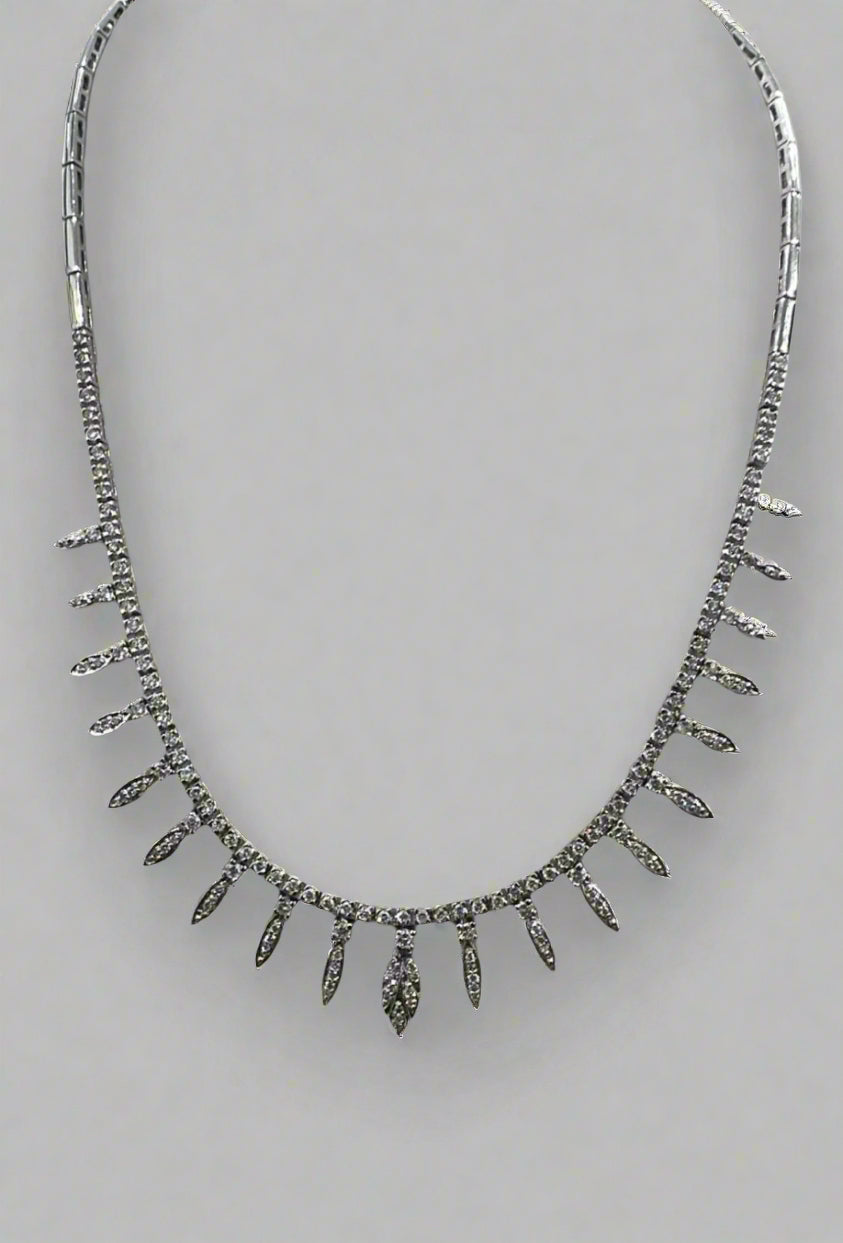 3.85ctw Natural Diamond Necklace in 14kt White Gold