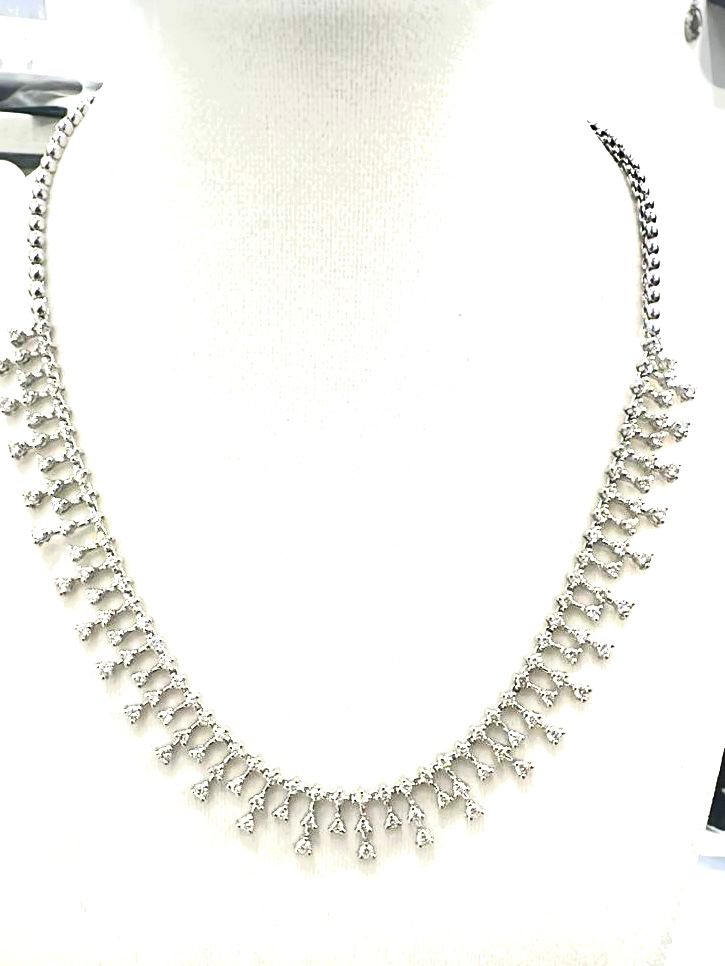 6.08ctw Natural Diamond Necklace in 14kt White Gold