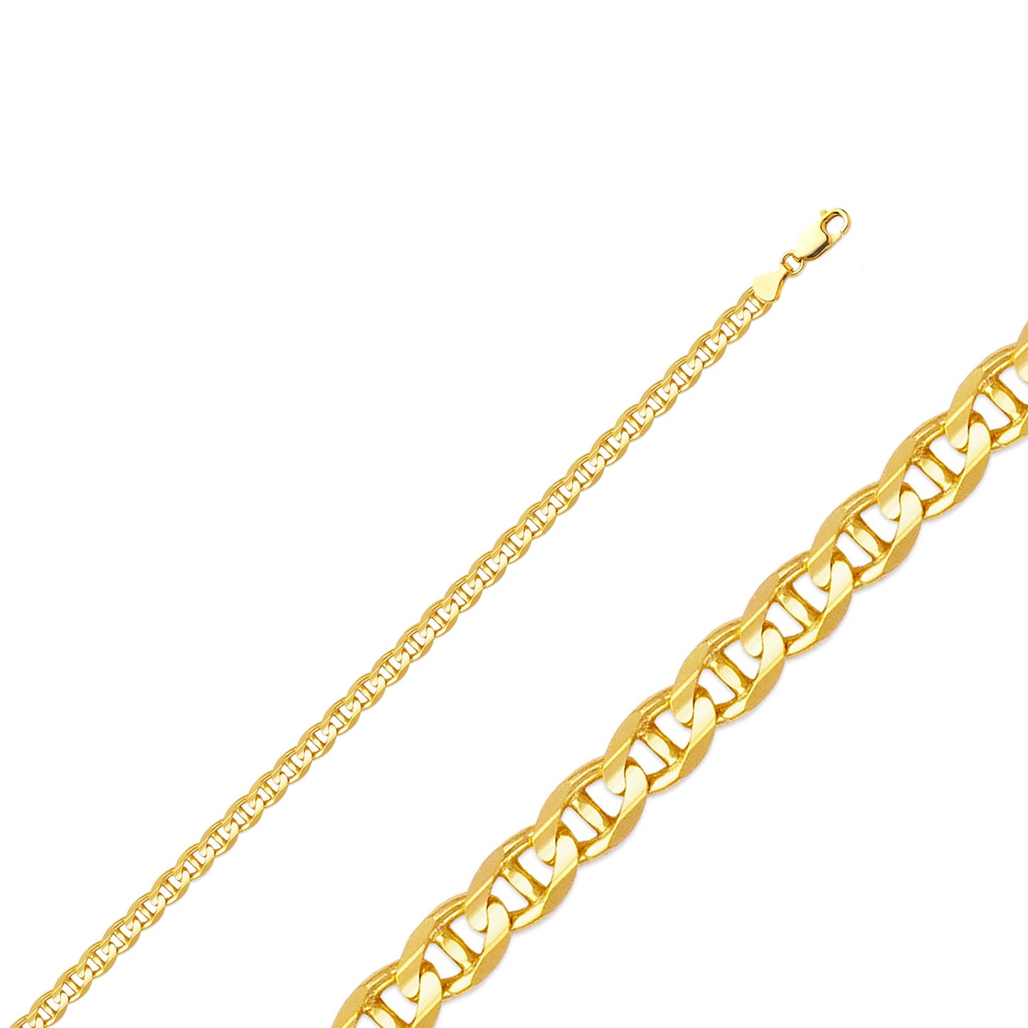 14KT Yellow Gold 3mm Flat Mariner Link Chain – 7.3g