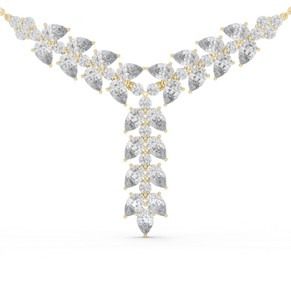 14K Gold 14.75 CTW Lab-Grown Diamond Floral Drop Necklace – EF VS