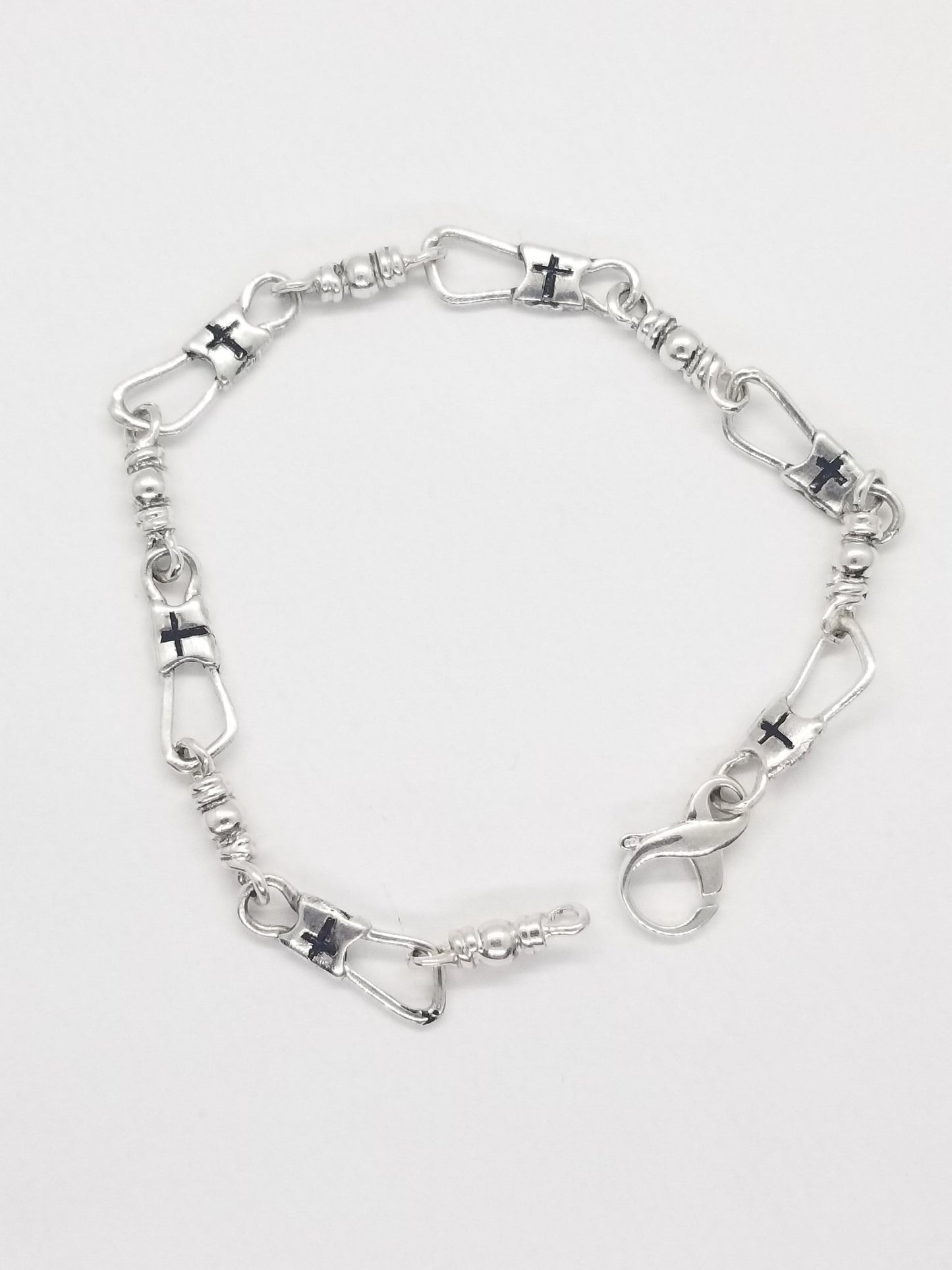 ACTS Fishers of Men Bracelet in White Gold over Sterling Silver - 7.0 inches - Pristine J LLC