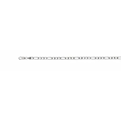 Sterling Silver 4.4mm Figaro Chain Necklace – Rhodium Plated – 28 Inch