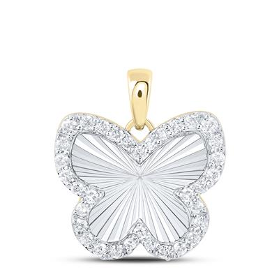 1/4Ctw-Dia Fashion Butterfly Pendant in 10kt Yellow Gold